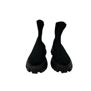 Black slip on thick sole sock boots size 41 -10